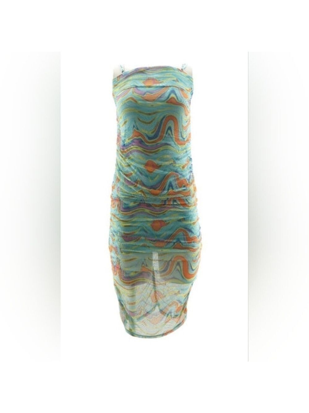Wild Fable Blue and Orange Bodycon Dress Sz Medium